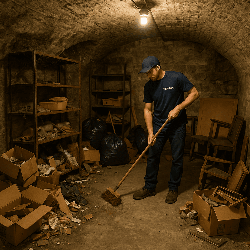 Espace encombré avant débarras